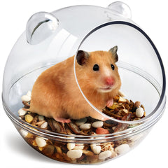 TieLishor Hamster Baignoire Transparent — vue nette du bain de sable.