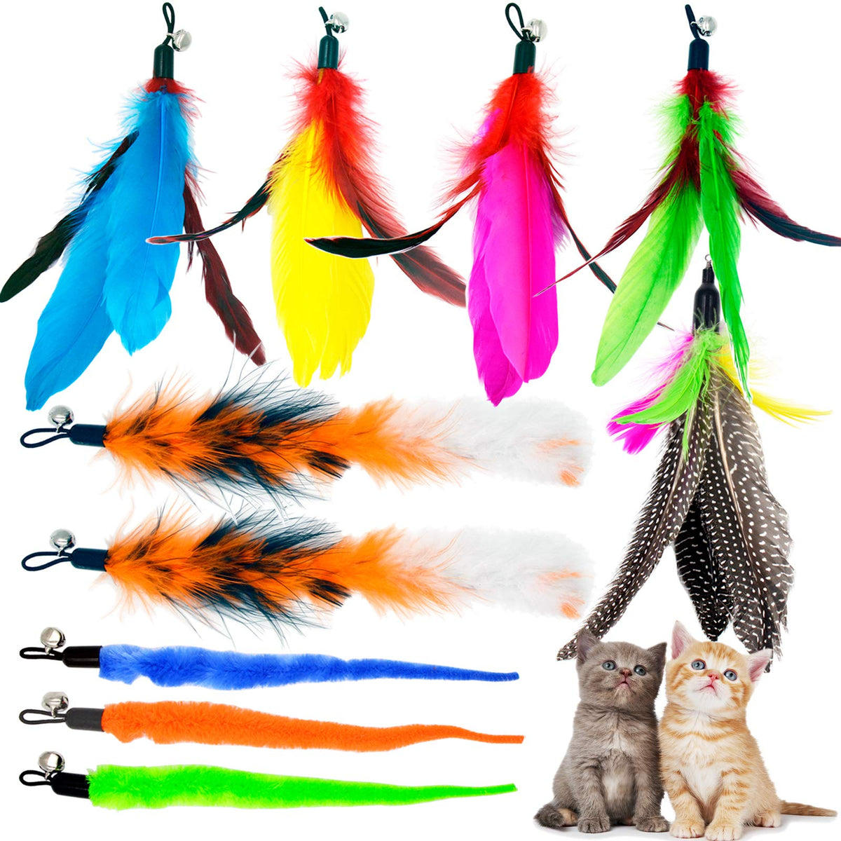 TIENAILING récharges plumes pour chat, stimulation ludique et énergie au mouvement.