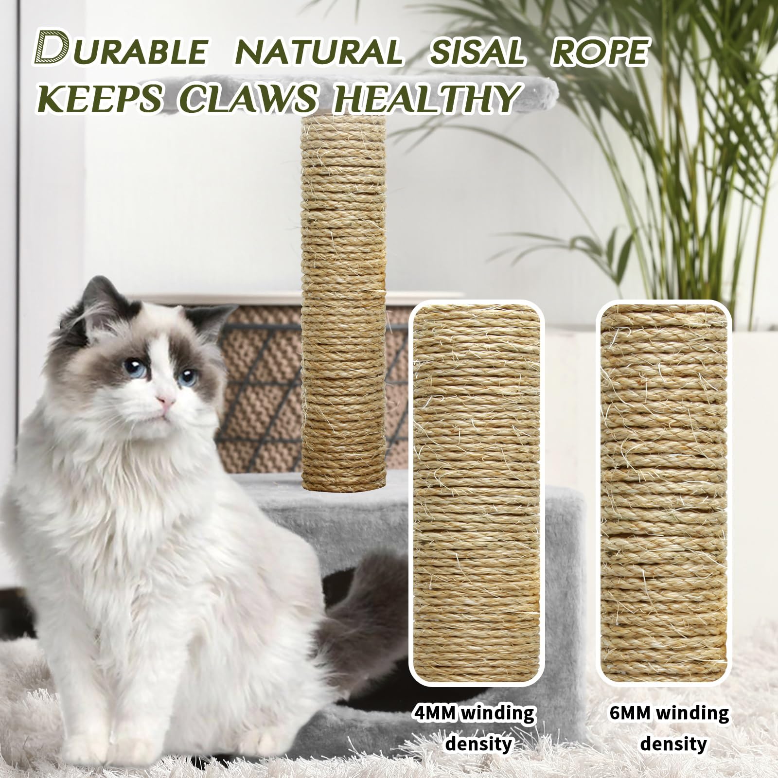Corde sisal TienYow 4 mm pour fabriquer un jouet pour chat et un espace de jeu
