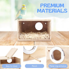 Tierecare Boîte Nid Perroquet Perches Integrees, support stable pour l'oiseau.