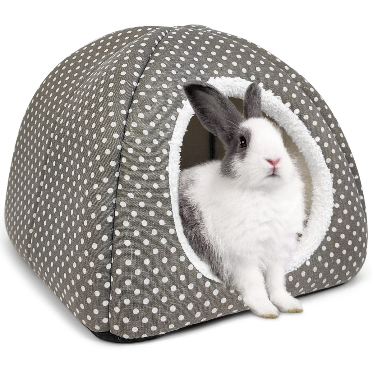 Tierecare Nid Lapin Grand – porte ouverte, espace accueillant pour lapin adulte.