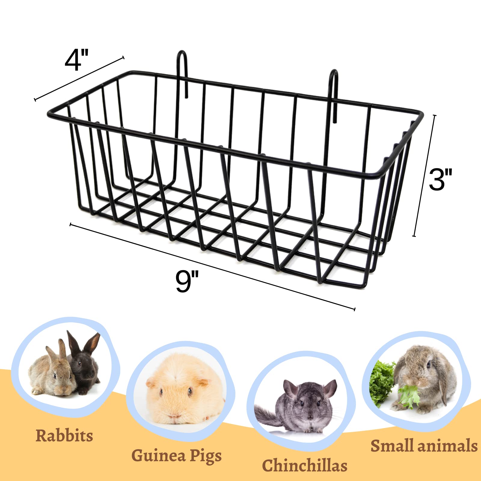 Porte-foin en métal TiereCare, design durable pour cage