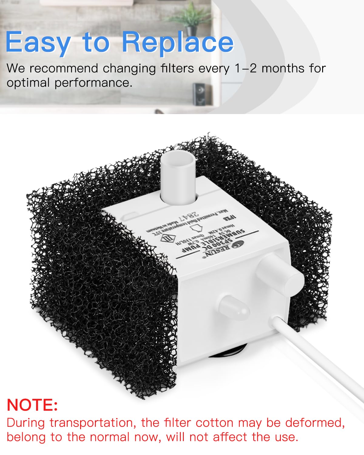 Remplacement simple des filtres en mousse Tiga pour fontaine.
