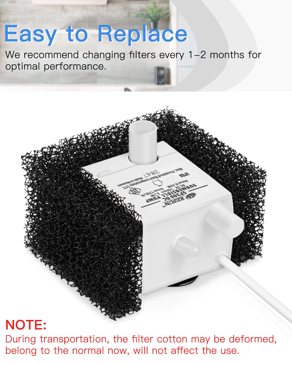 Remplacement simple des filtres en mousse Tiga pour fontaine.