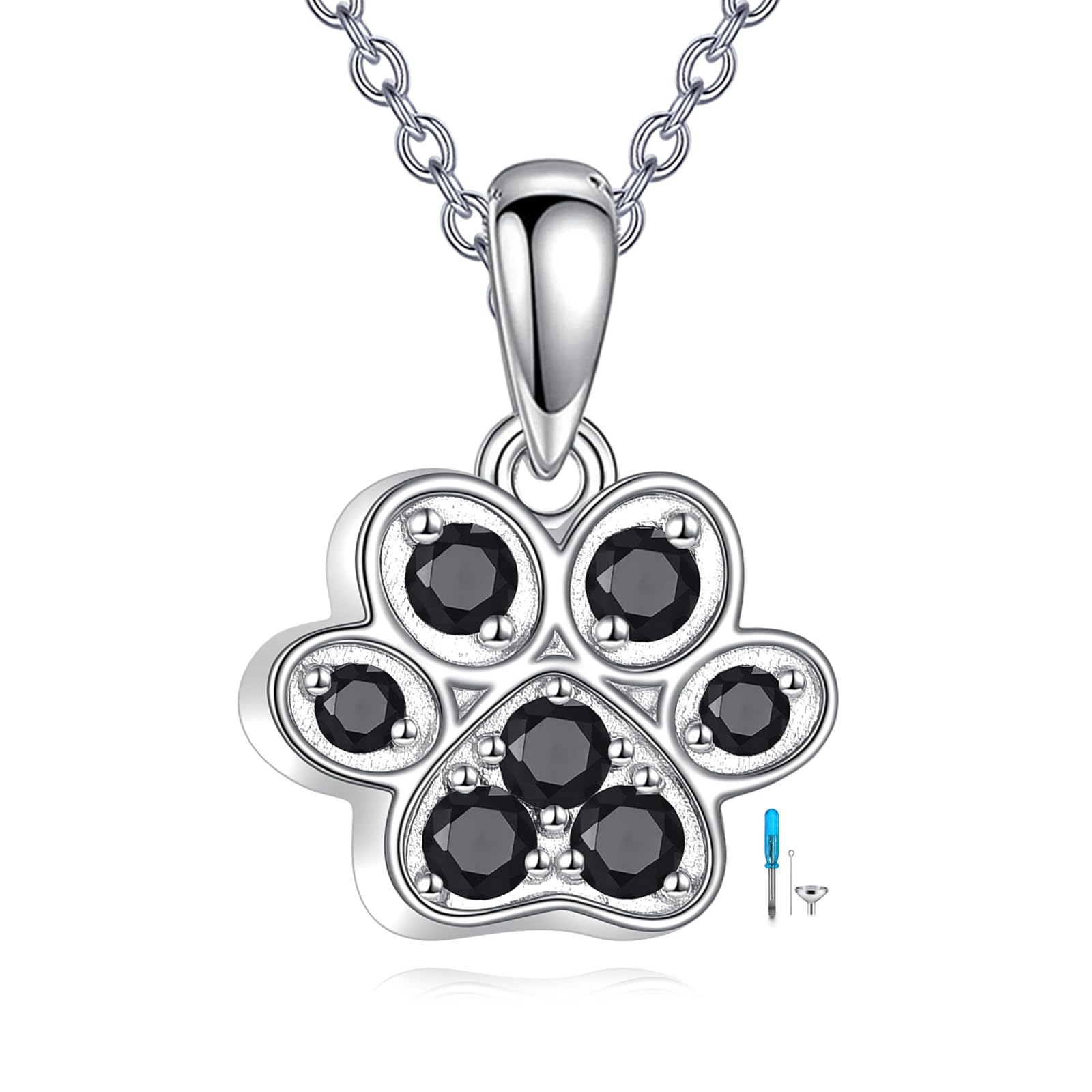 TIGER RIDER collier-urne-patte, argent 925, port quotidien discret des cendres.