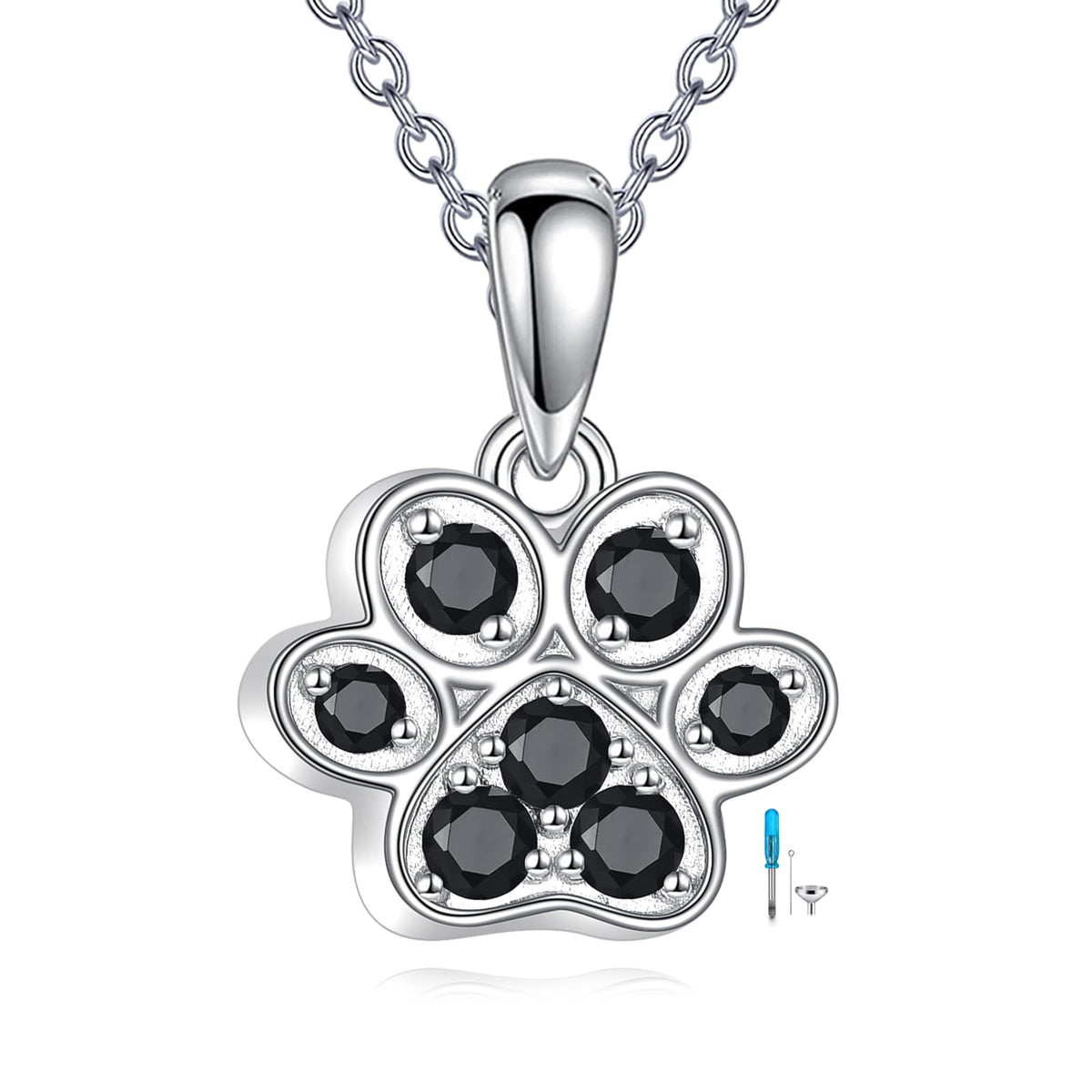 TIGER RIDER collier-urne-patte, argent 925, port quotidien discret des cendres.