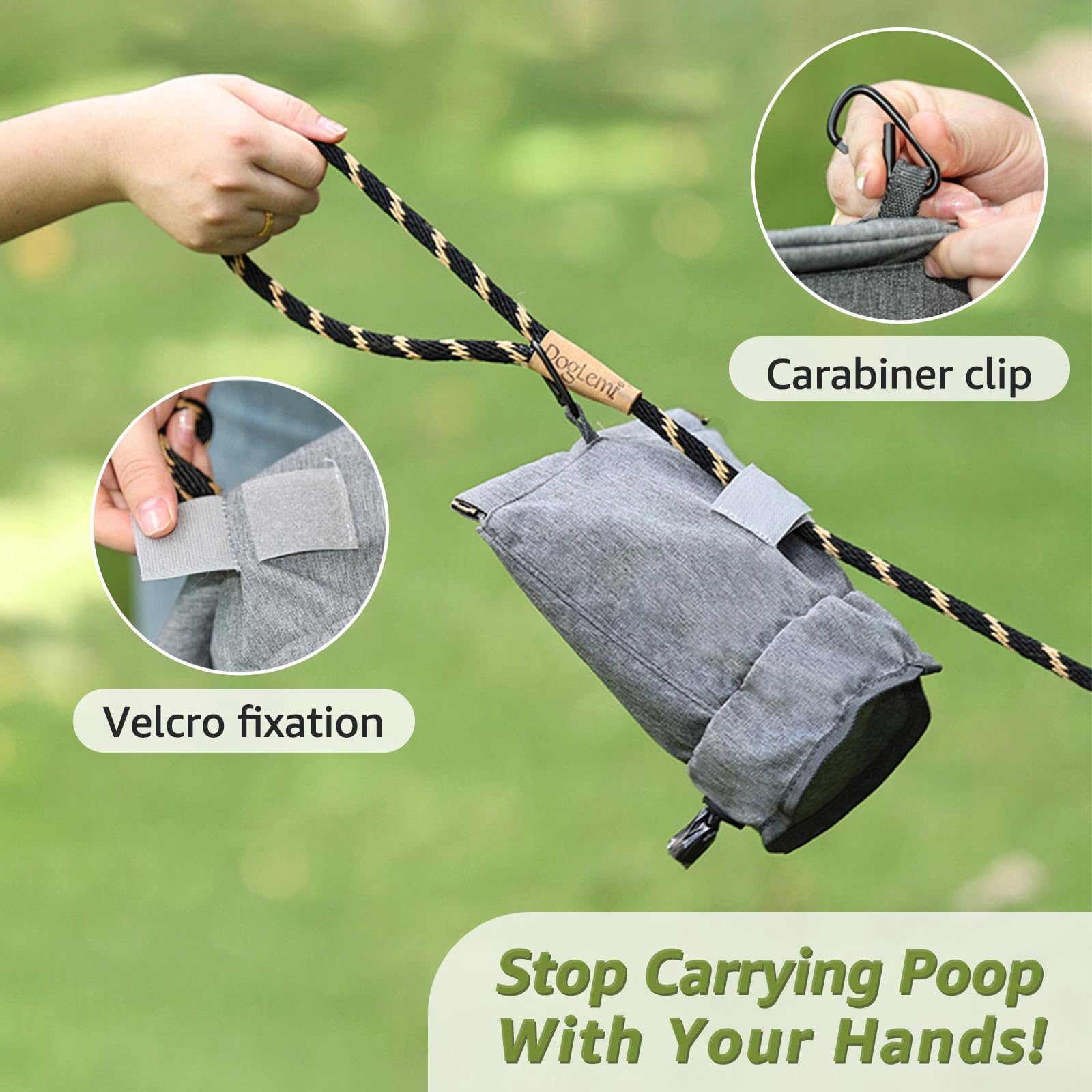Compartiment pour rouleaux de sacs dans le TIGOADT pour recharges faciles.
