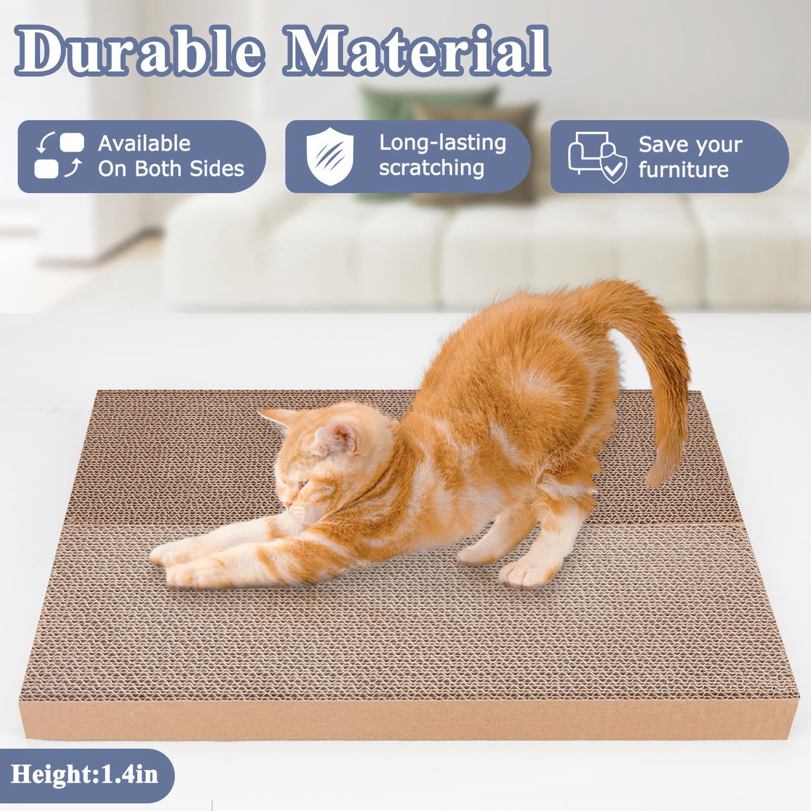 TIGOADT grattoir-chat-carton reversible pour utilisation longue