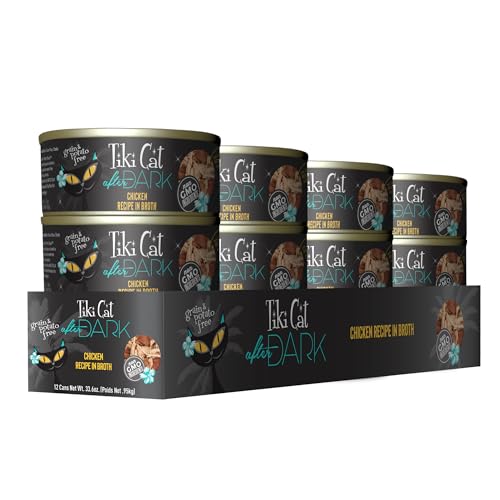 Tiki Cat After Dark: organes nutritifs et poulet, repas humide riche en saveurs pour chat adulte.