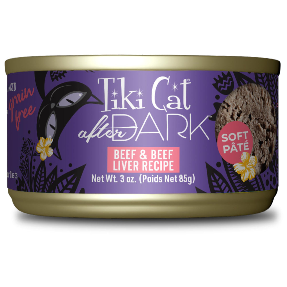 Tiki Cat After Dark Pâté au bœuf, texture crémeuse pour un repas appétent.