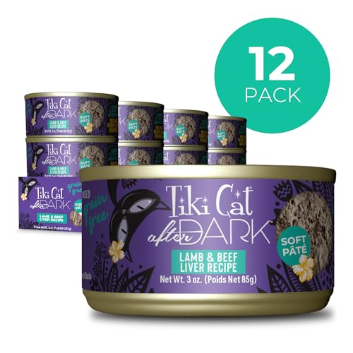 Tiki Cat After Dark Pâté, sans céréales, idéal pour alimentation naturelle et digeste.
