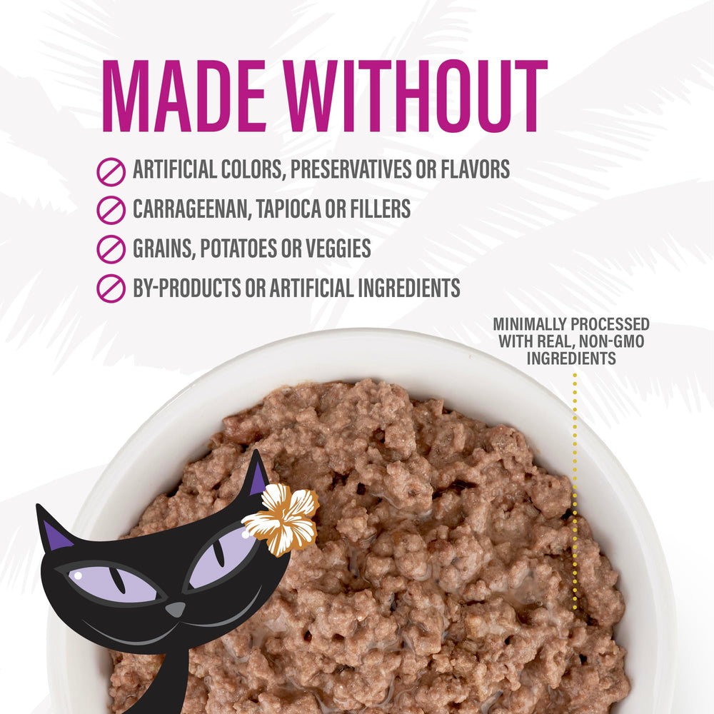 Conçu par Tiki Cat pour les chats adultes qui apprécient les saveurs riches.