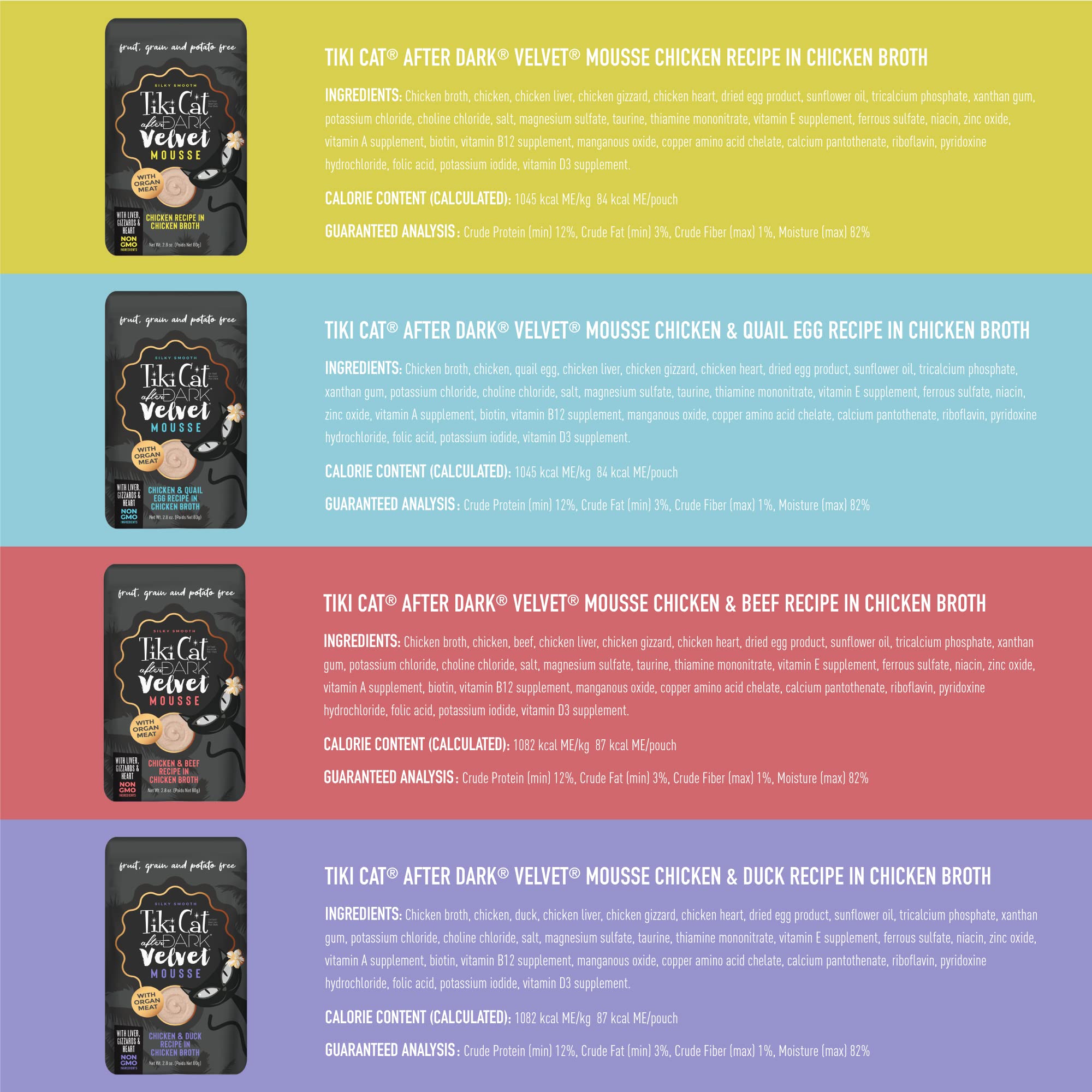 Bouillon humide de Tiki Cat After Dark Velvet Mousse favorisant l'hydratation