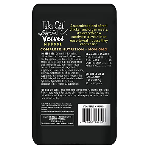 Tiki Cat After Dark Velvet Mousse coeur, protéines et saveur.