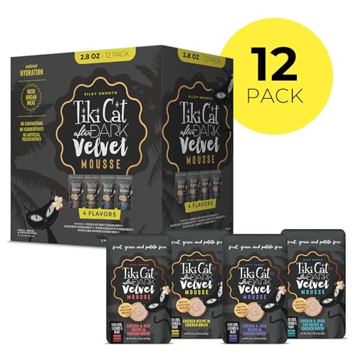 Proteines elevées avec Tiki Cat After Dark Velvet Mousse pour l'appetit félin