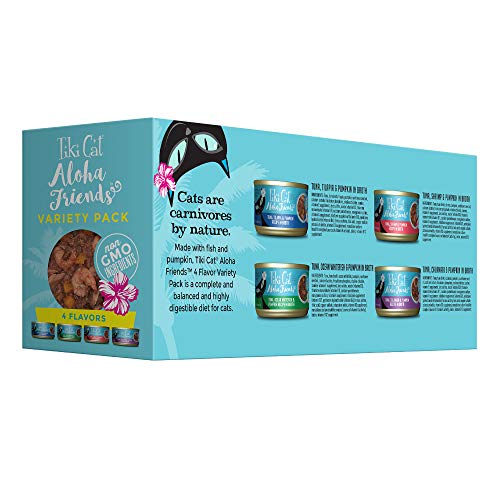 Tiki Cat Aloha Friends boîtes thon, saveur marine et appel quotidien.