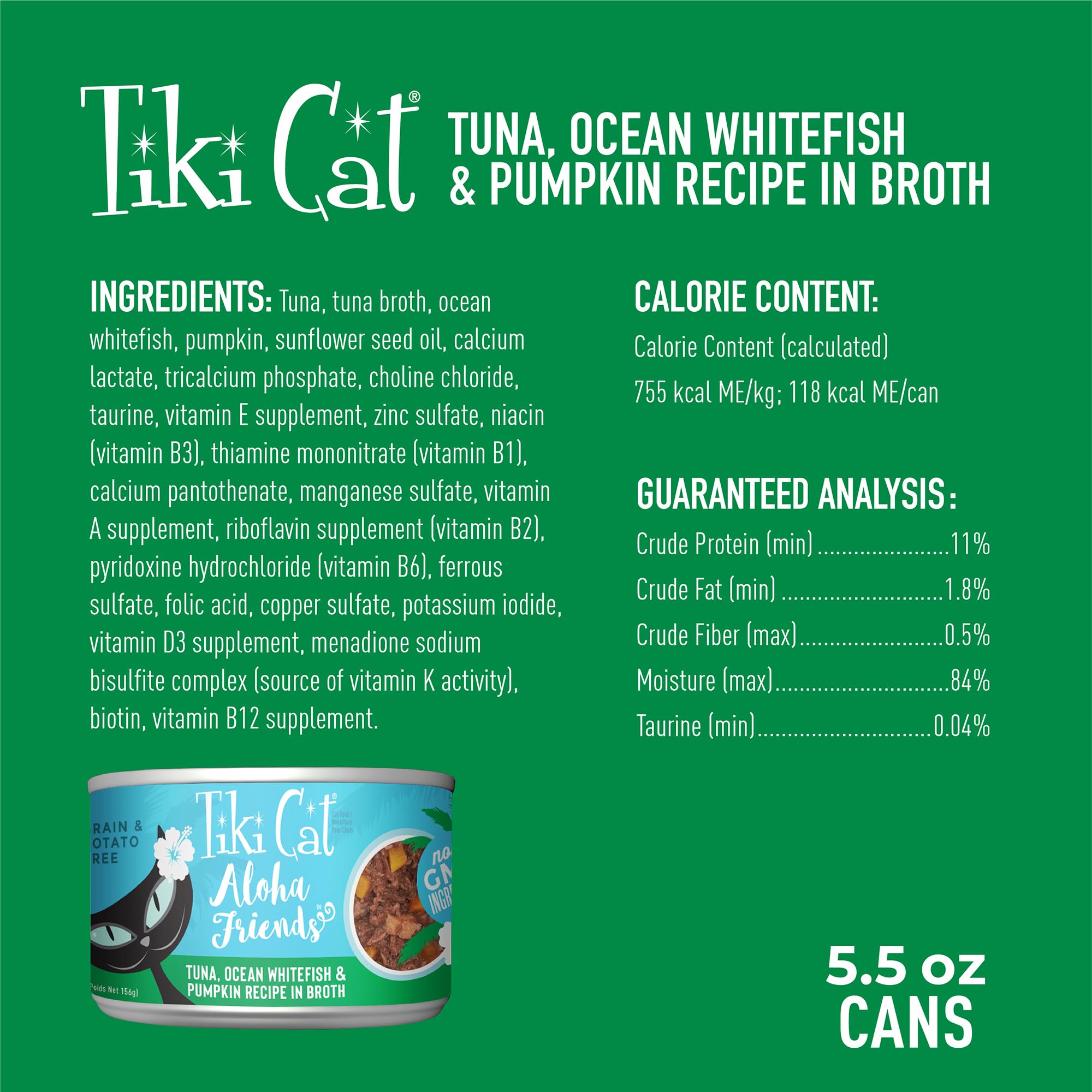 Tiki Cat Aloha Friends citrouille et fibres douces, alimentation équilibrée.