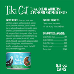 Tiki Cat Aloha Friends citrouille et fibres douces, alimentation équilibrée.
