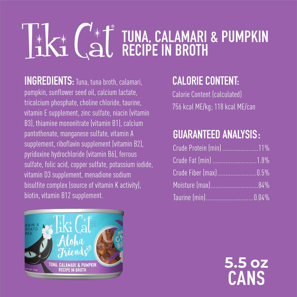 Tiki Cat Aloha Friends potiron, fibre douce pour la digestion.