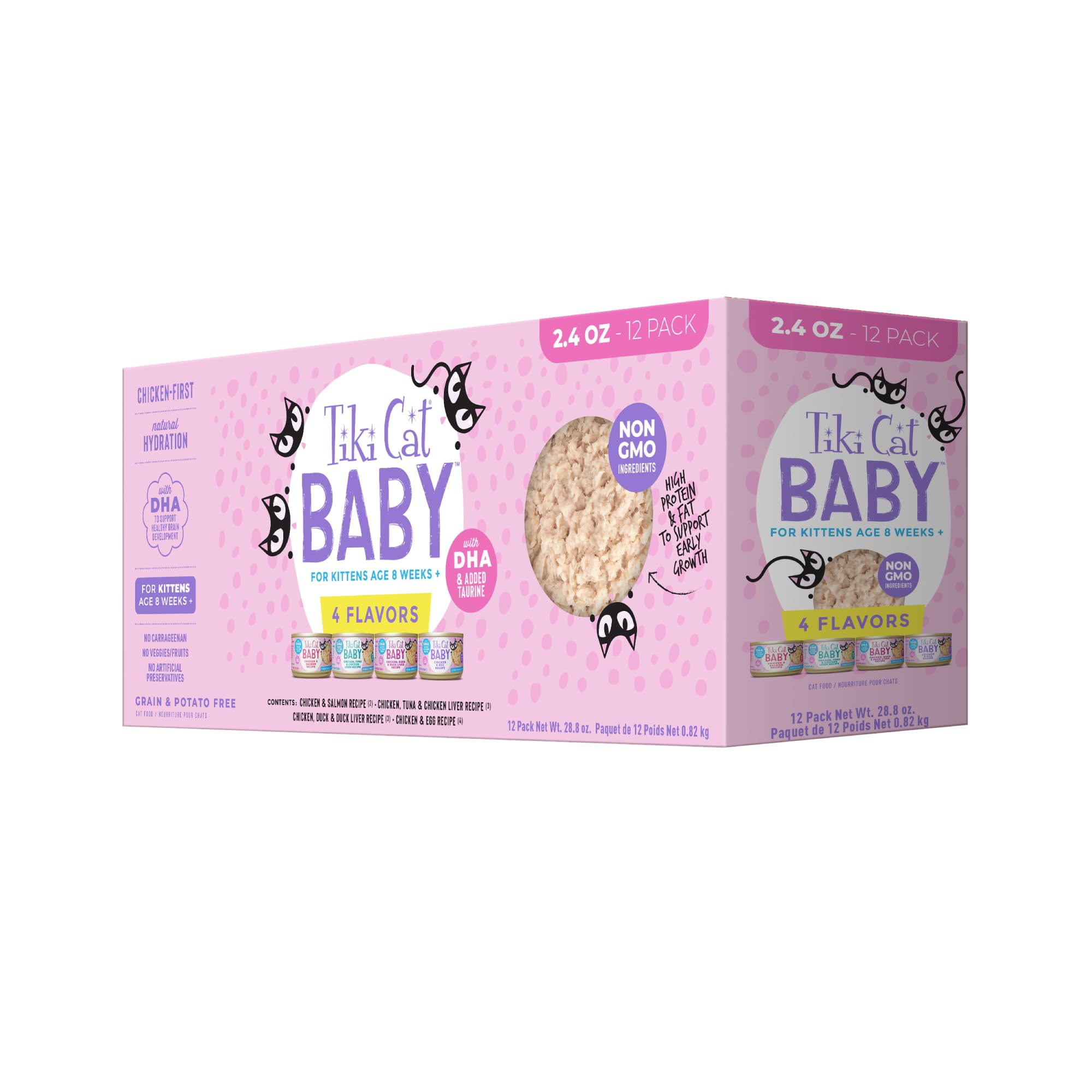 Tiki Cat Baby – boîte 2-4oz, repas humide pratique pour chatons