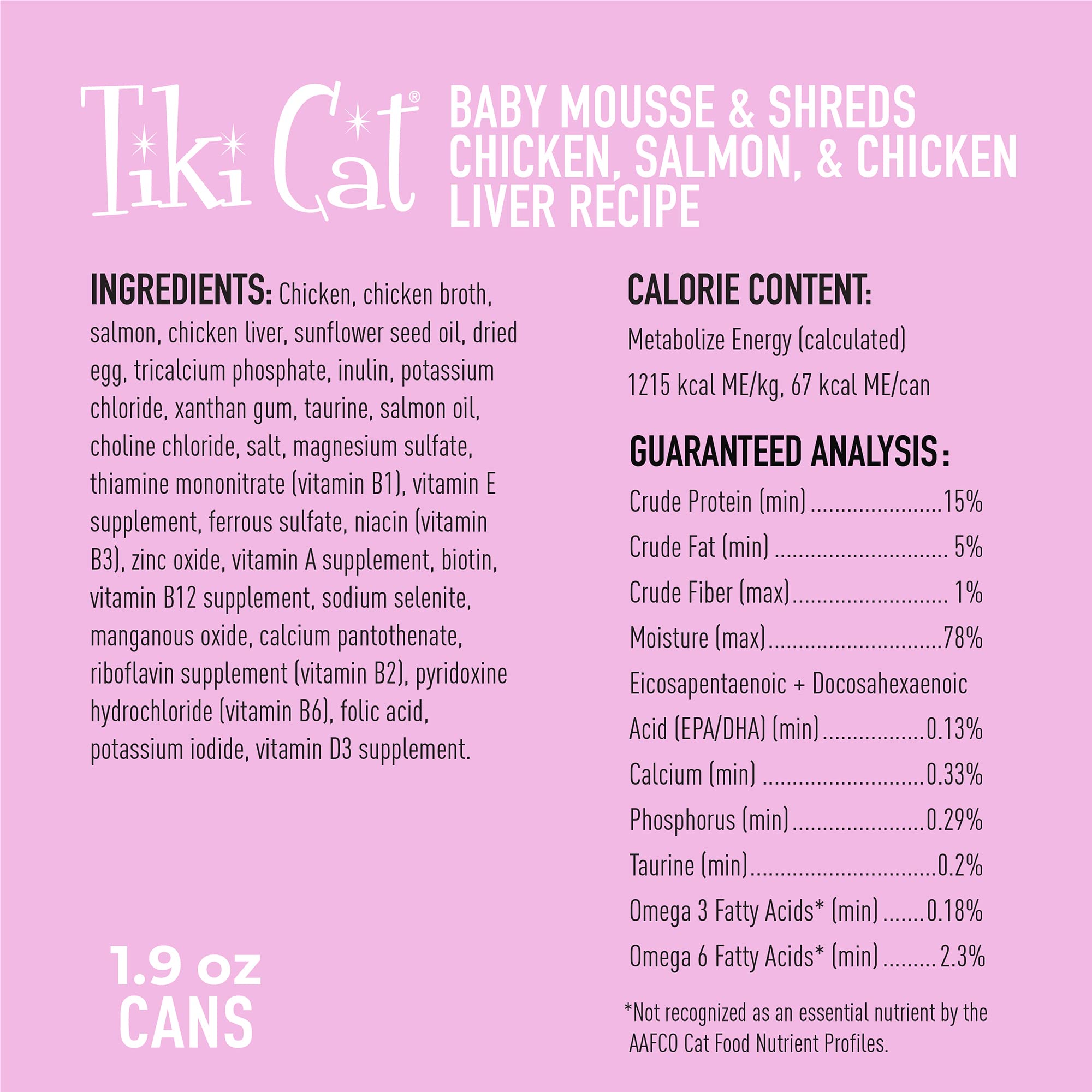 Tiki Cat Baby DHA et acides gras essentiels pour le cerveau en développement
