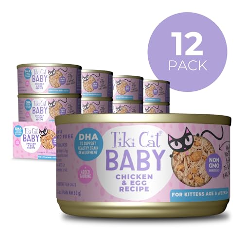 Poulet et œuf comme protéines principales selon Tiki Cat Baby.