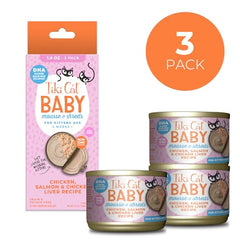 Tiki Cat Baby petits morceaux de poulet dans une base de shreds, appréciés par les chatons