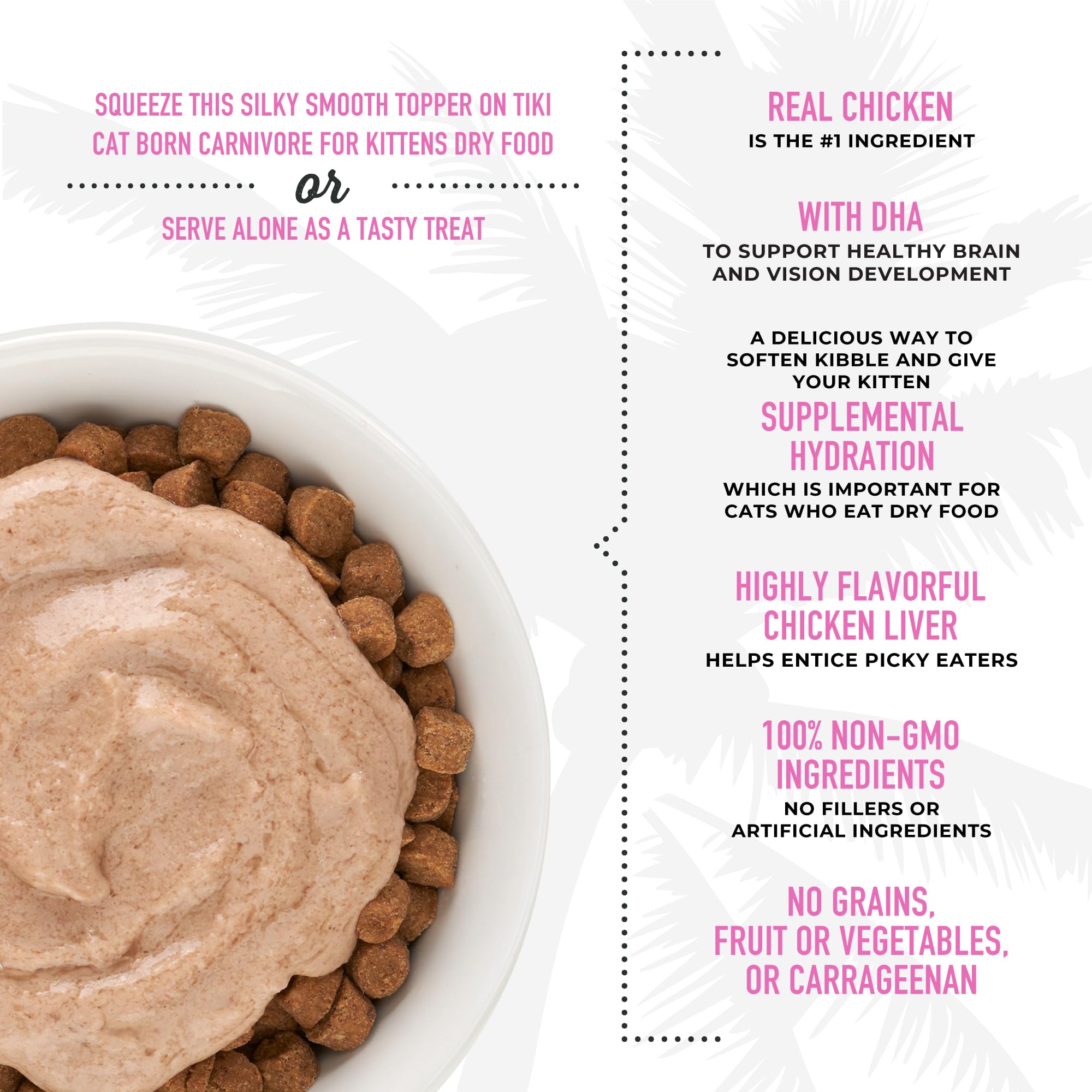 DHA inclus dans la garniture mousse Tiki Cat Born Carnivore Bebe.