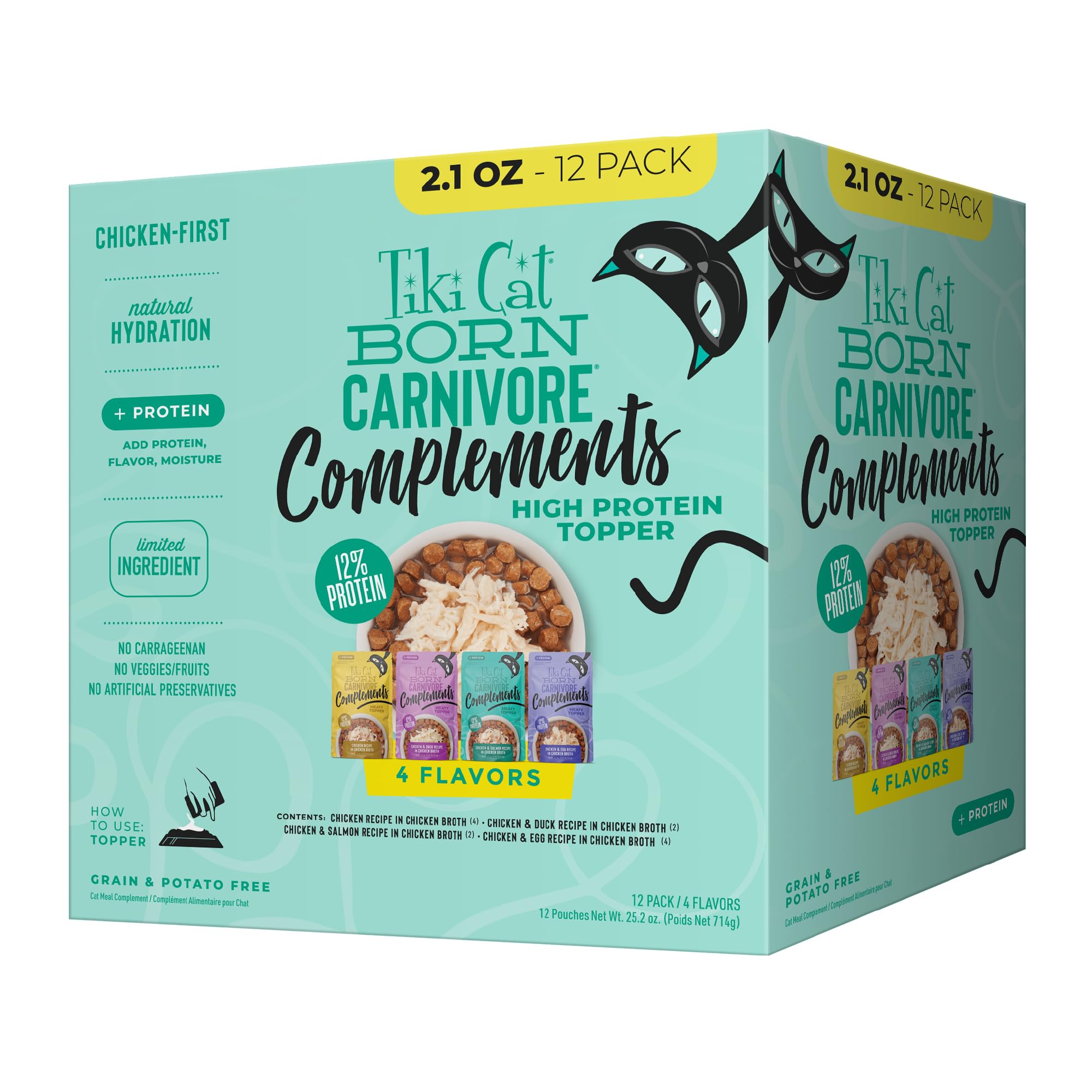 Tiki Cat Born Carnivore Complements – emballage groupe, pratique pour le rangement et l’organisation.