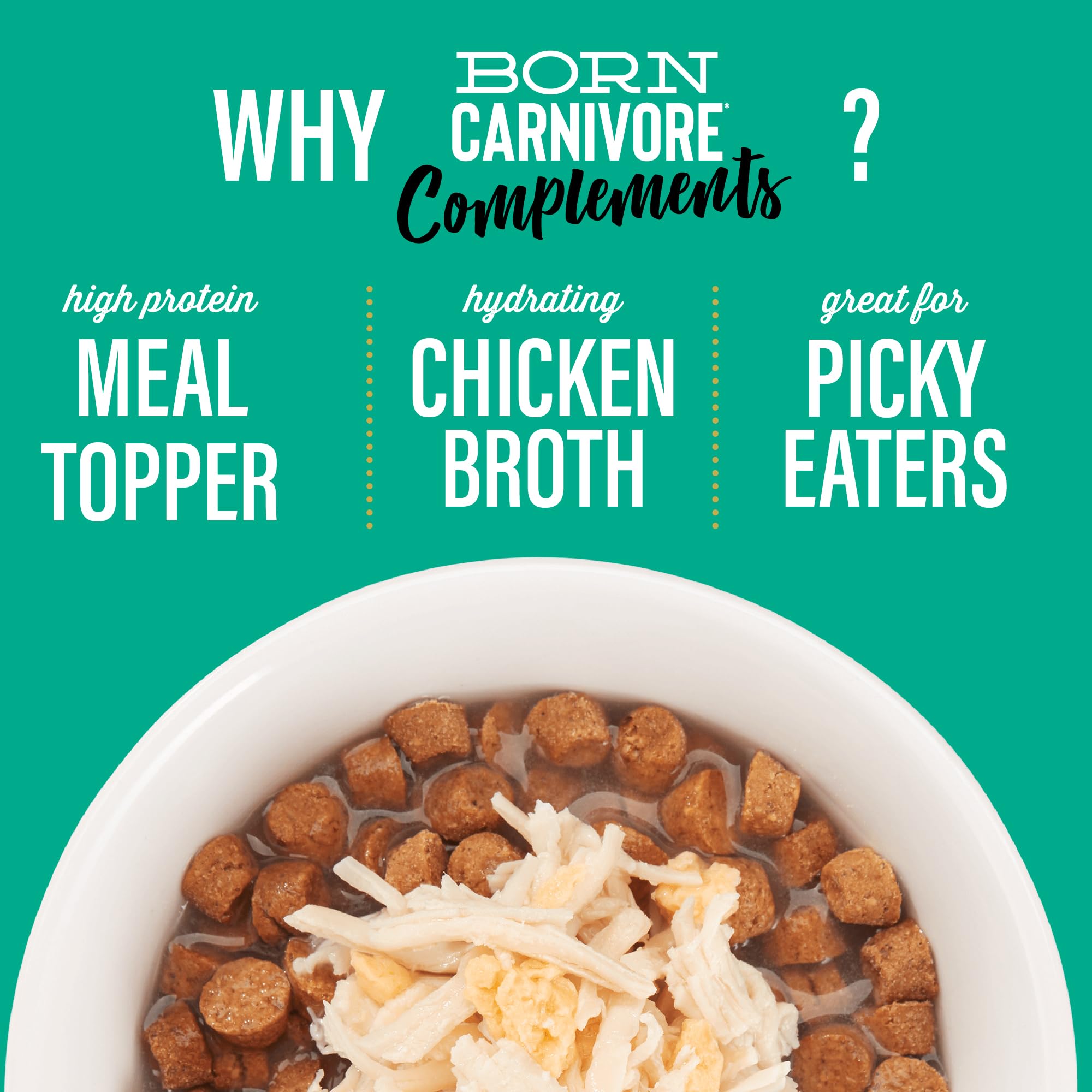 Protéine 12 pour cent fournie par les Complements pour une touche carnivore.