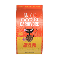 Emballage Tiki Cat Born Carnivore, nourriture sèche sans céréales de haute qualité.