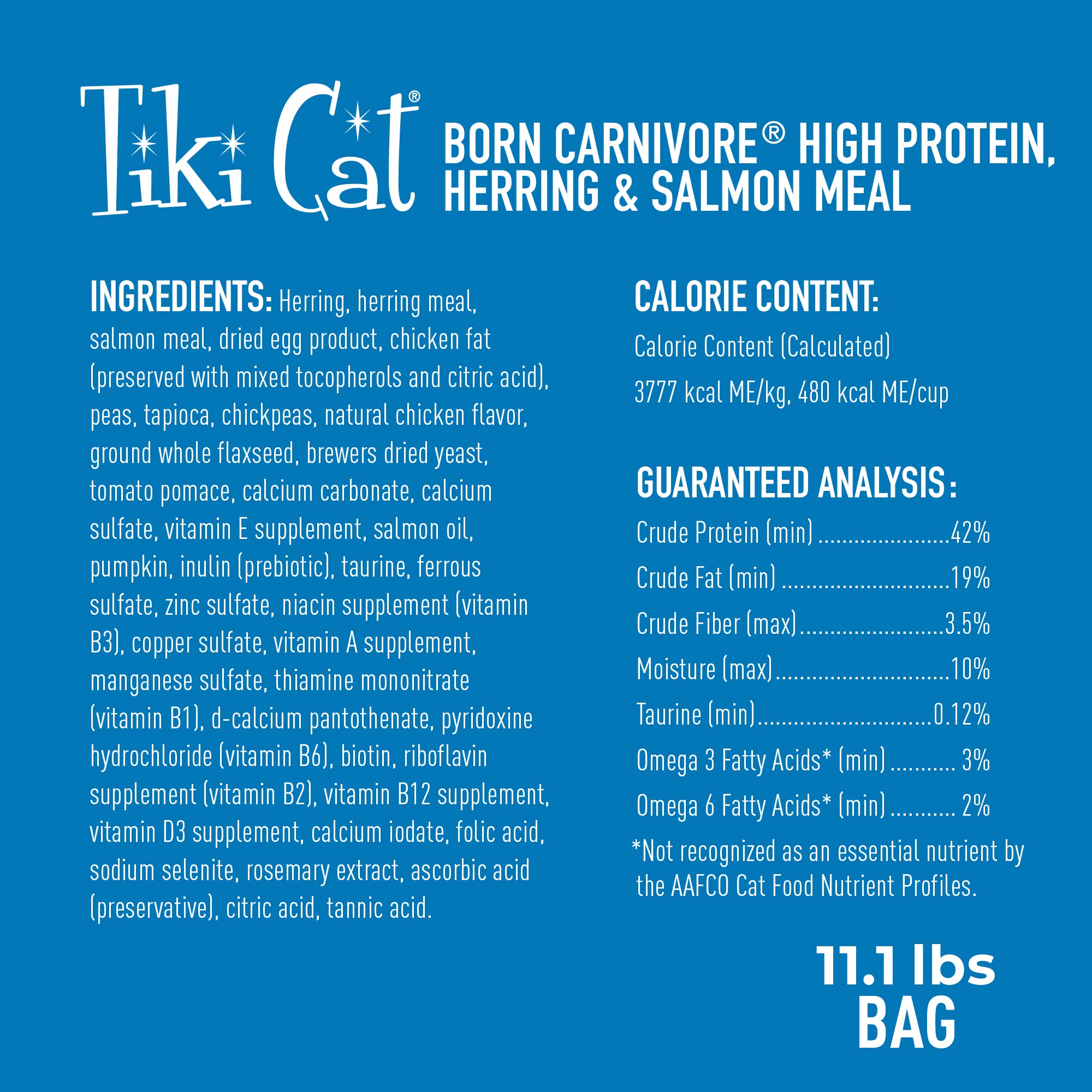 Tiki Cat Born Carnivore graines de lin comme superaliment pour l’équilibre.