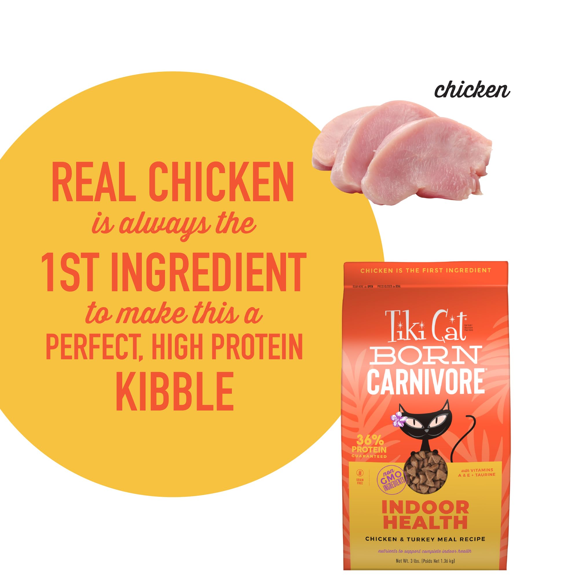 Formule sans cereales de Tiki Cat Born Carnivore pour digestion legere.