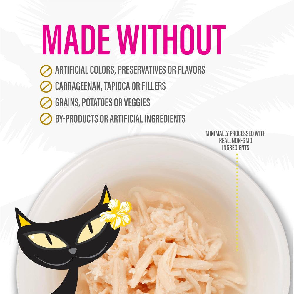 Tiki Cat Chat gourmand, saveur poulet, topper facile.