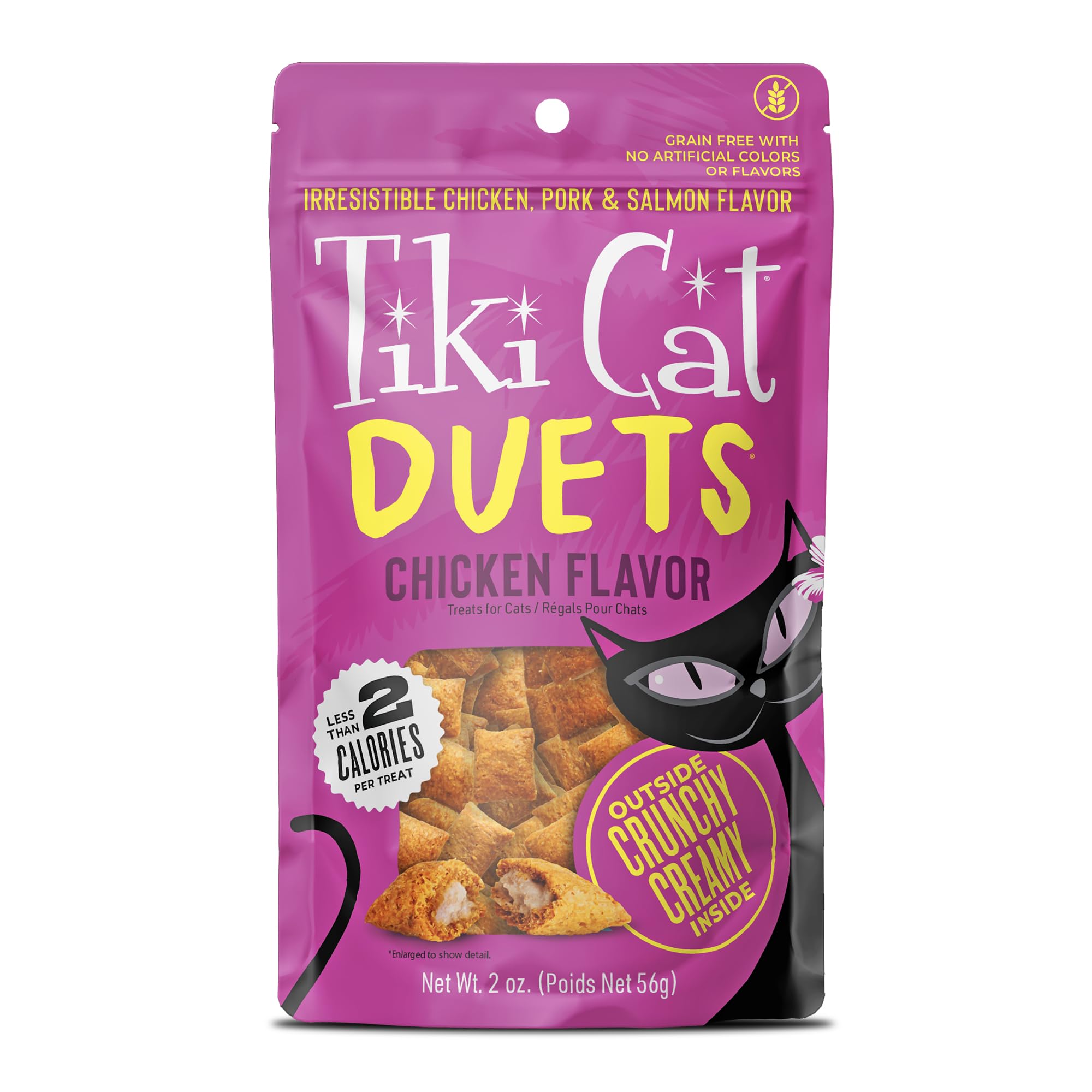 Tiki Cat Duets: croquant extérieur et cœur crémeux, friandise gourmande pour chat