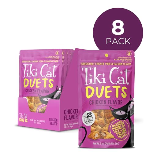 Tiki Cat Duets: mélange poulet, porc et saumon pour saveur variée