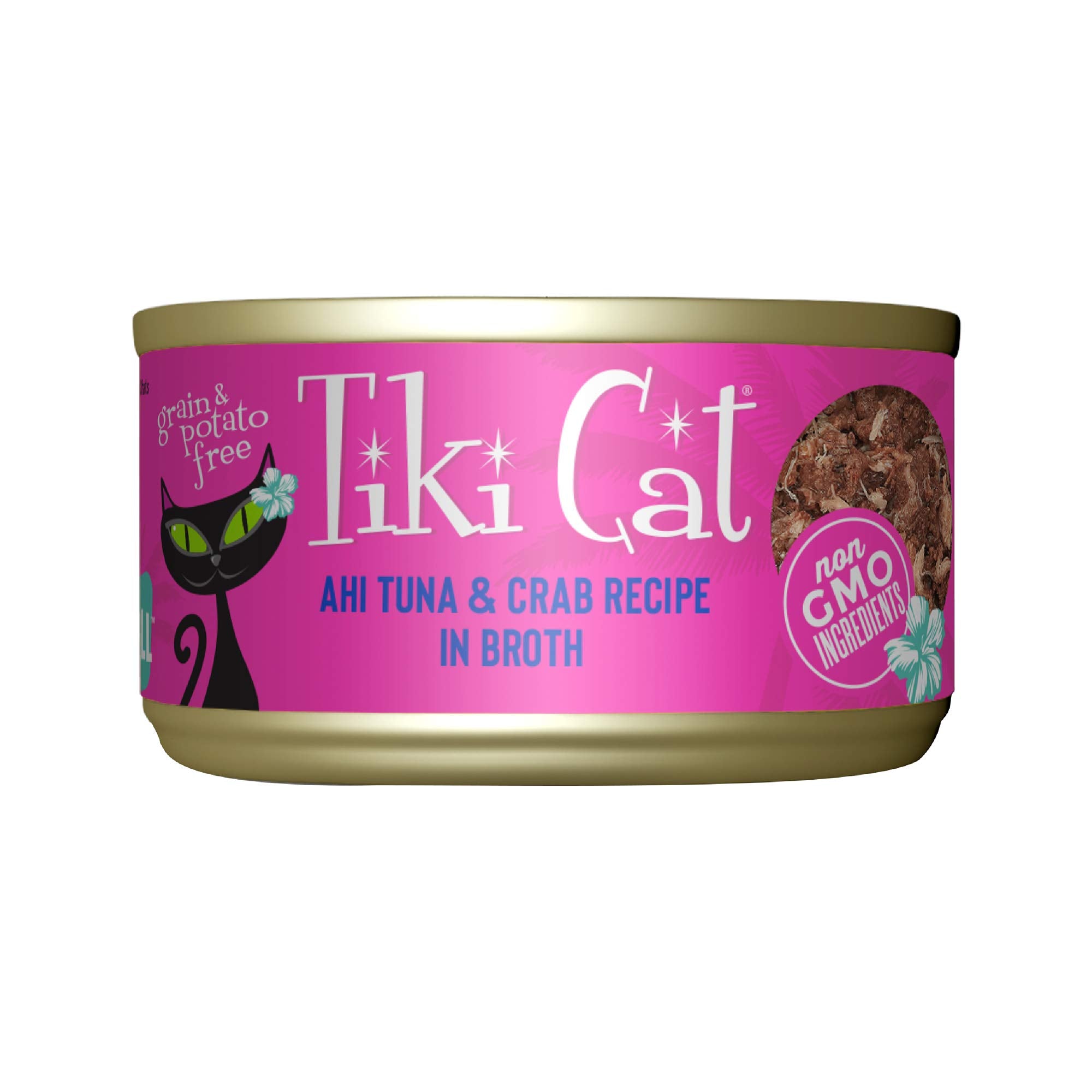 Boîte Tiki Cat Grill Thon Ahi et Crabe, conserve fermée et pratique à ranger