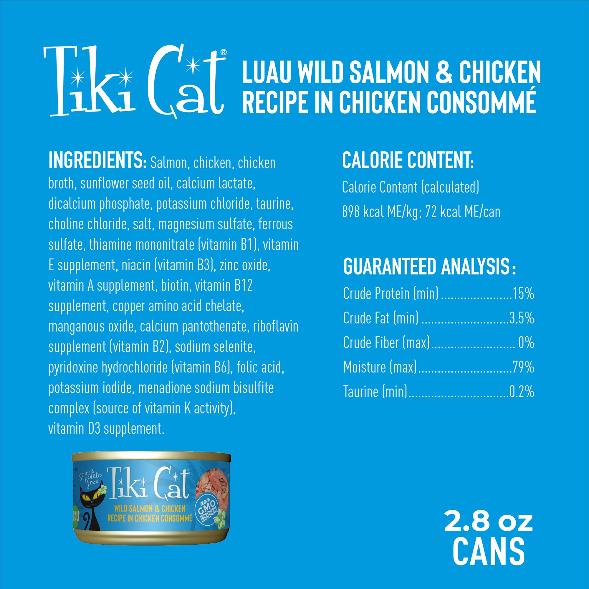 Tiki Cat Luau – sans céréales, alimentation adaptée au régime carnivore.