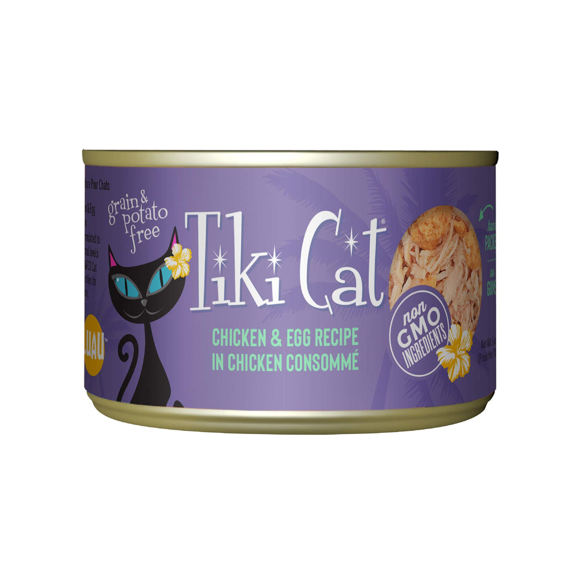 Tiki Cat Luau: morceaux de poulet émiéttés dans un bouillon savoureux pour chats gourmands