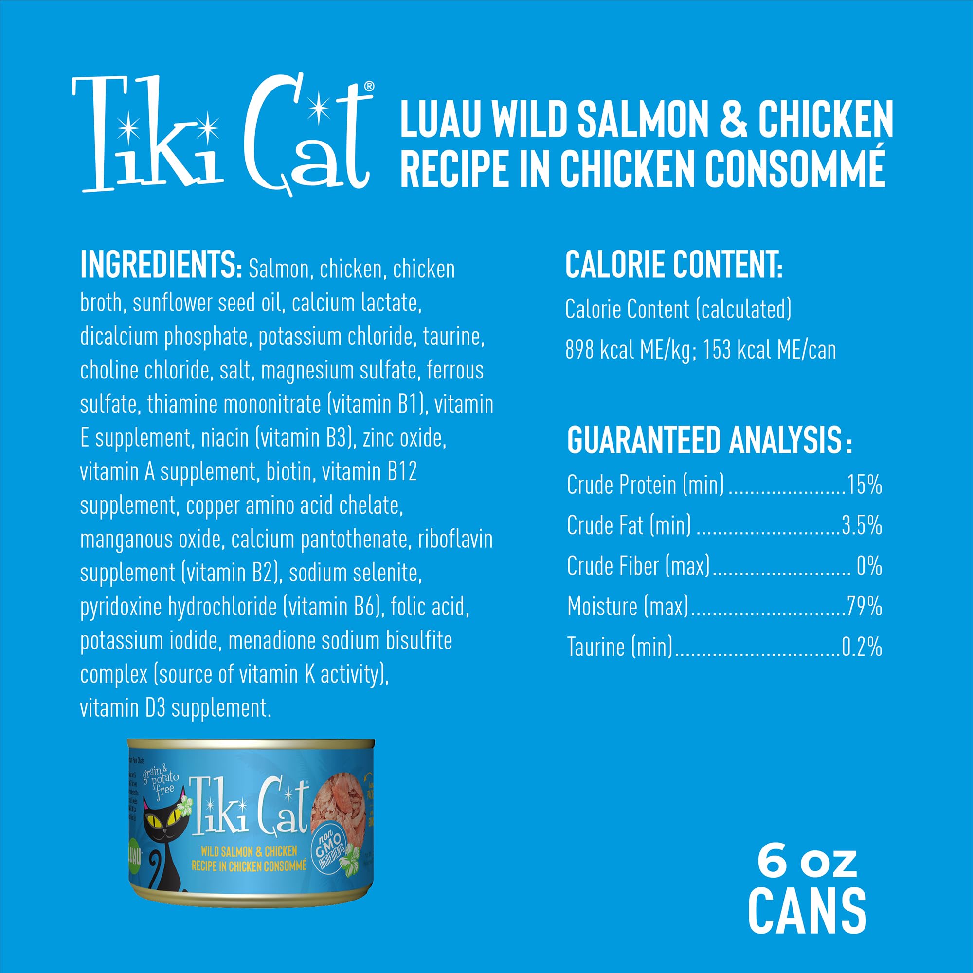 Tiki Cat Luau: alimentation humide équilibrée pour tous les stades de vie félin.