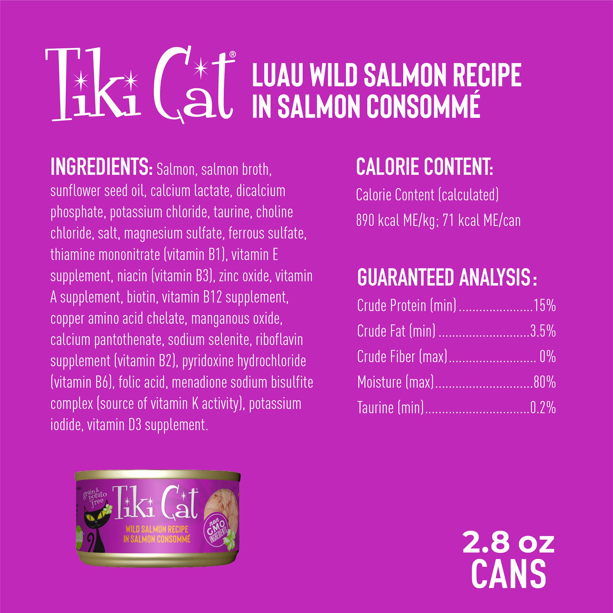 Tiki Cat Luau: sans céréales, protéines de haute qualité.