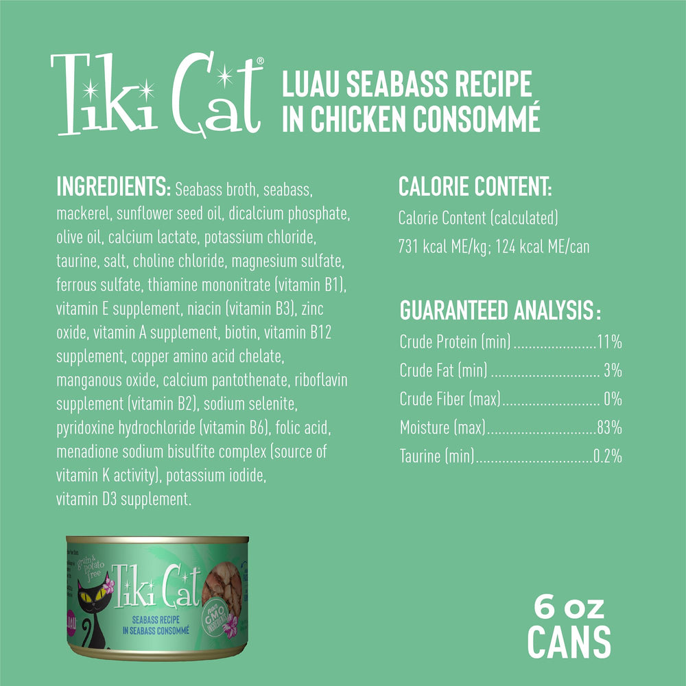 Tiki Cat Luau – sans céréales, ingrédients naturels.
