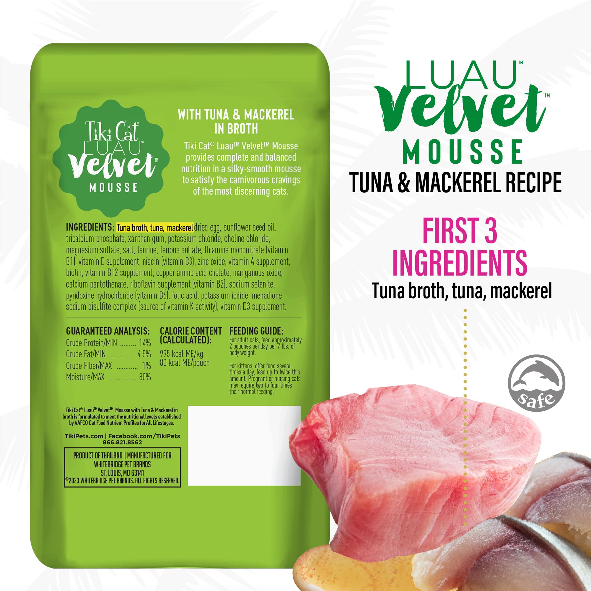 Ingrédients réels thon et maquereau, première place pour nutrition carnivore.
