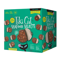 Tiki Cat SeaFoods Selects Mega Pack — vue d’ensemble pour variété et hydratation.