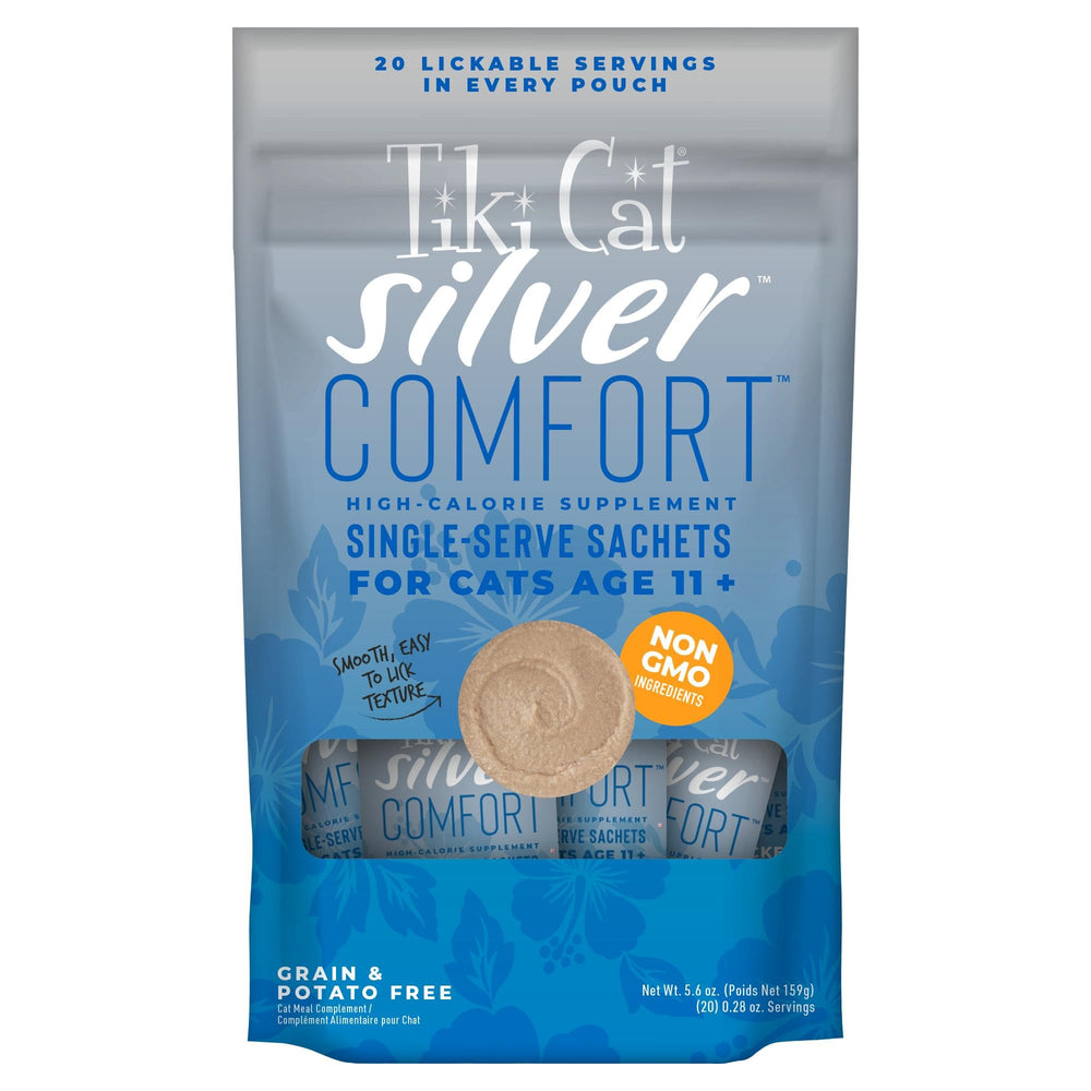 Tiki Cat Silver Comfort Mousse emballage, idéal pour l'alimentation des chats seniors