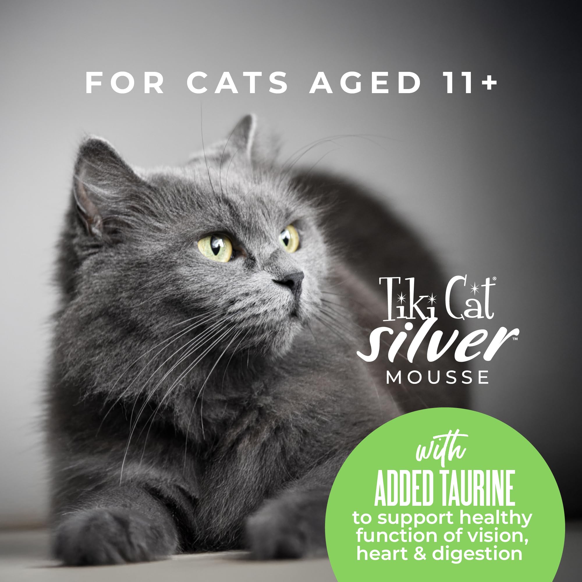 Antioxydants et oméga dans Tiki Cat Silver Mousse pour soutien immunitaire chat