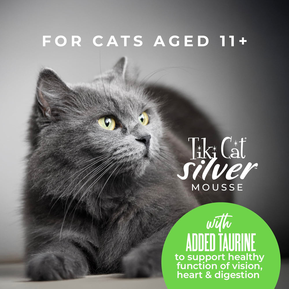 Antioxydants et oméga dans Tiki Cat Silver Mousse pour soutien immunitaire chat