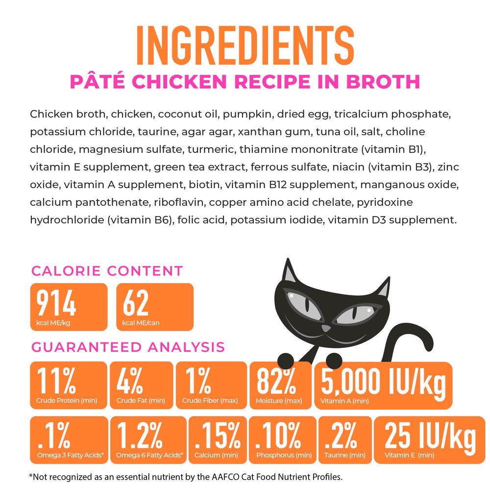 Tiki Cat Silver Sans céréales, pâte de poulet adaptée à la digestion.