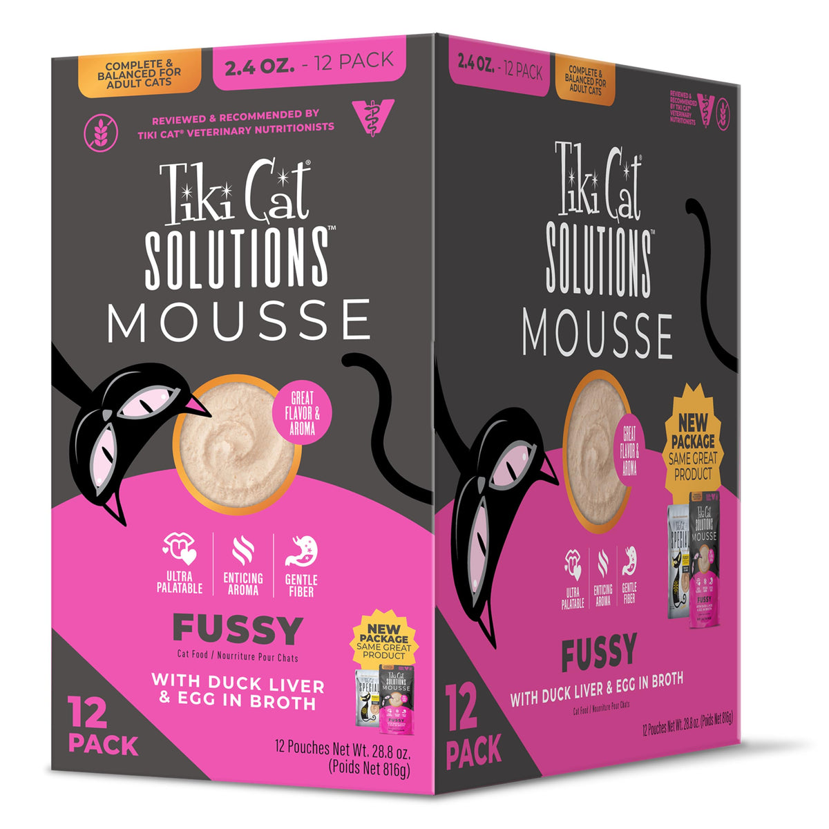 Tiki Cat Solutions Mousse Fussy – portion mousse appétissante dans bol pour chats difficiles