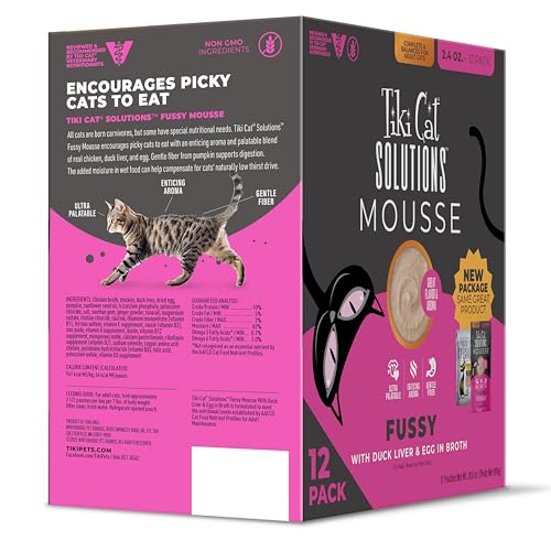 Tiki Cat Solutions Mousse Fussy – foie de canard et œuf, goût riche et séduisant